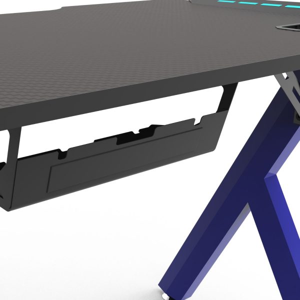 RGB Gaming Desk Y Shape Blue 140cm