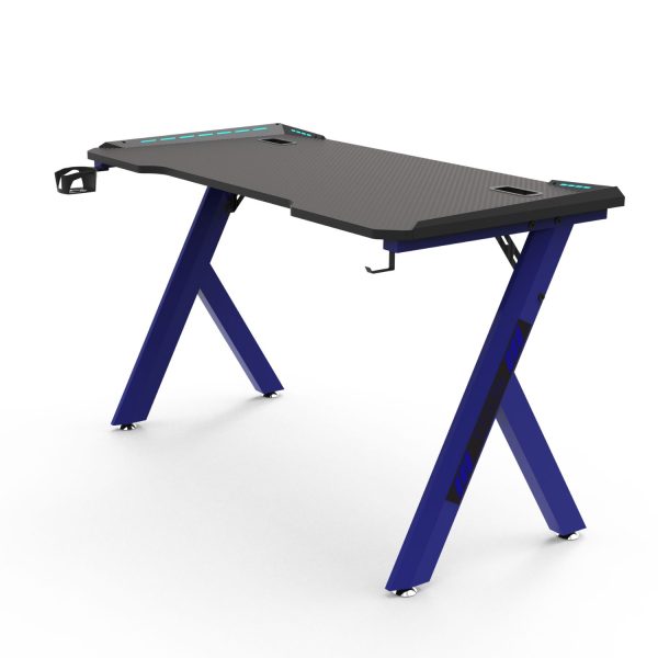 RGB Gaming Desk Y Shape Blue 140cm