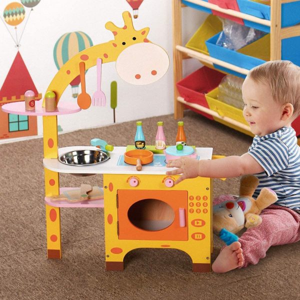 Wooden Kitchen Playset for Kids (Giraffe Shape Kitchen Set) EK-KP-102-MS