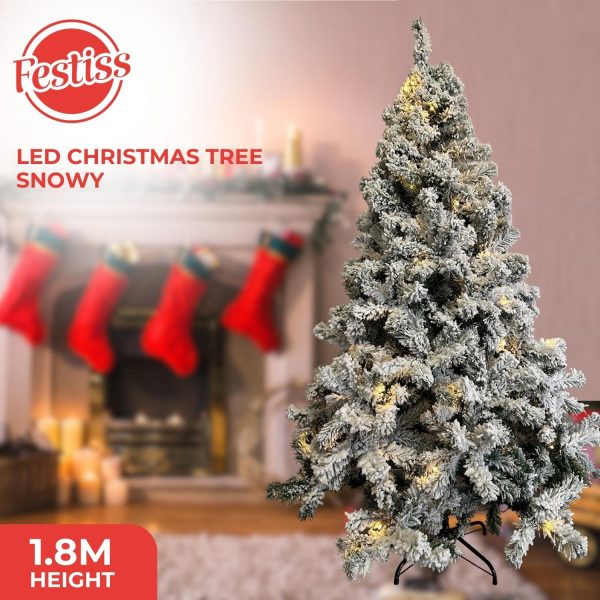 1.8m Christmas Tree with 250 LED Lights Warm White (Snowy) FS-TREE-09