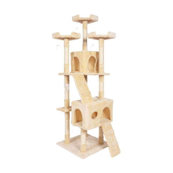 170cm Plush Cat Condo Cat Tree Beige