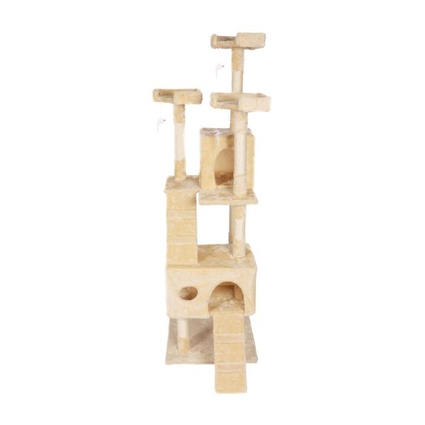 170cm Plush Cat Condo Cat Tree Beige