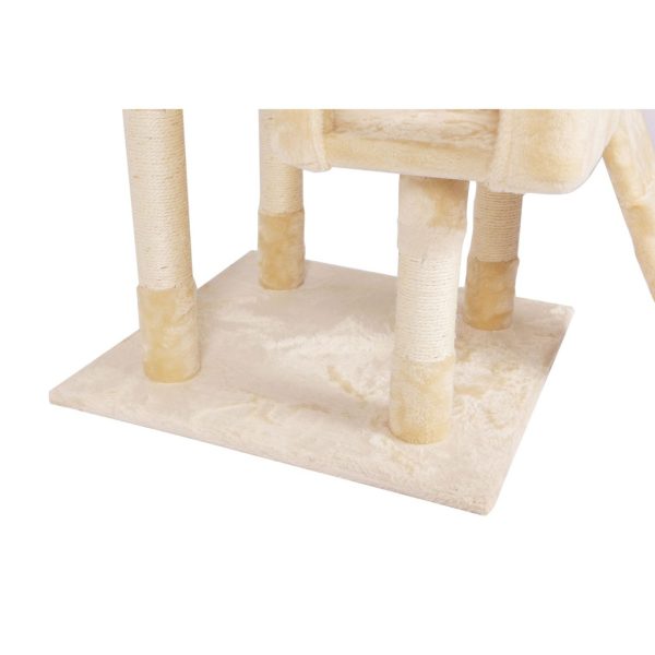 170cm Plush Cat Condo Cat Tree Beige