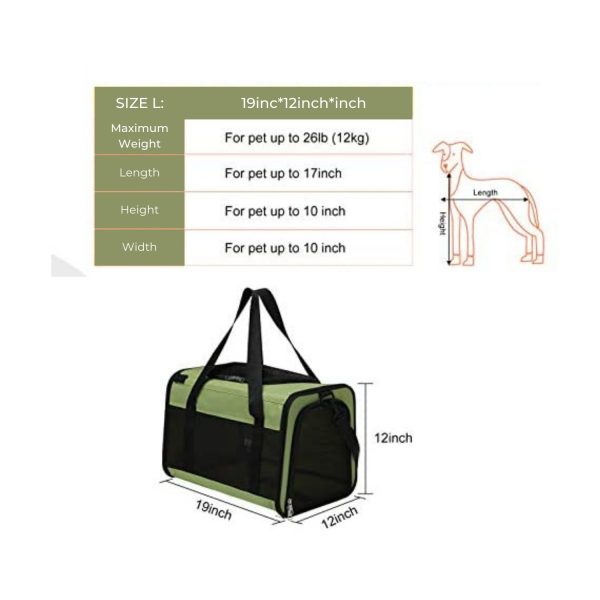 Portable Pet Carrier-L Size (Green)