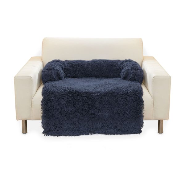 Pet Sofa Cover Soft with Bolster L Size (Dark Blue) FI-PSC-122-SMT