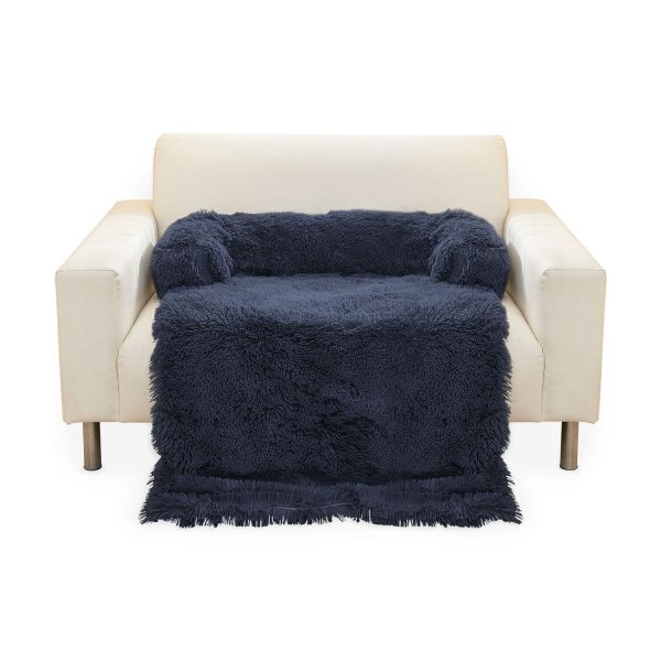 Pet Sofa Cover Soft with Bolster XL Size (Dark Blue) FI-PSC-123-SMT