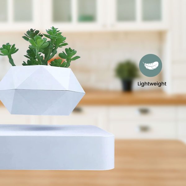 Magnetic Levitating Plant Pot White