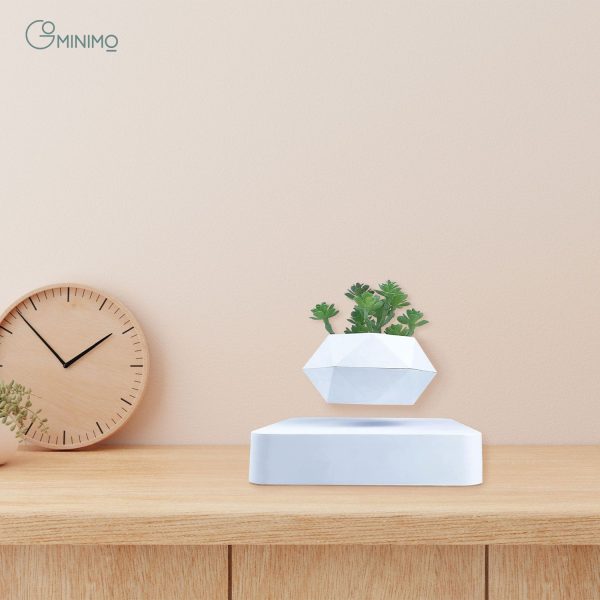 Magnetic Levitating Plant Pot White