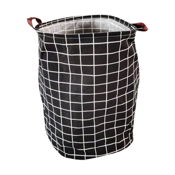 Laundry Basket Round Foldable (Black Square) GO-LB-110-CN