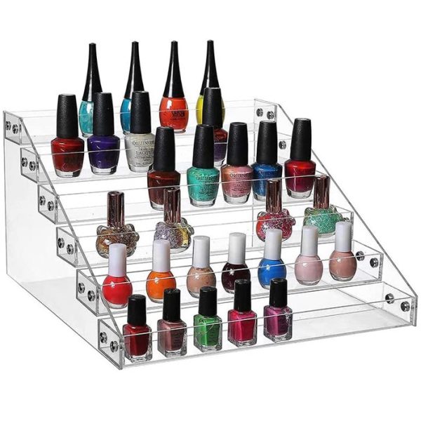 Nail Polish Organizer 6 Layer Display Stand Holder (Transparent) GO-NPO-100-CS