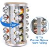 Rotating Spice Rack Organizer (20 Jars) with Label Sticker and Silicone Funnel