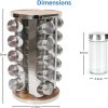 Rotating Spice Rack Organizer (20 Jars) with Label Sticker and Silicone Funnel