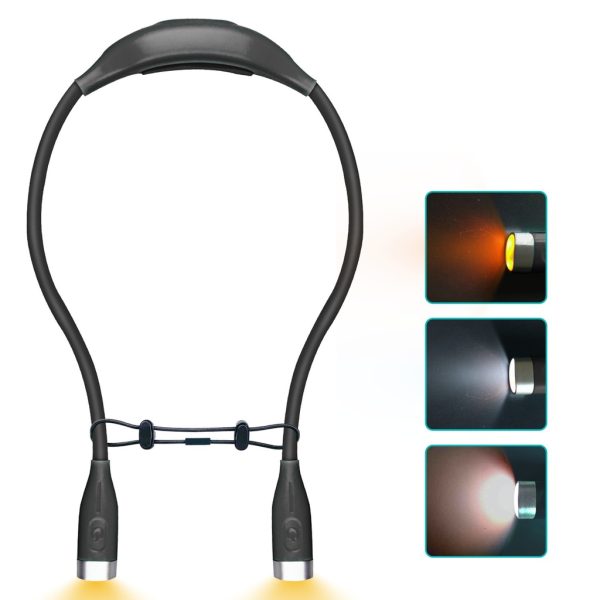 Adjustable LED Neck Reading Light in Black