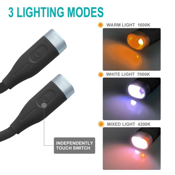 Adjustable LED Neck Reading Light in Black