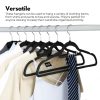 30 Pack of Non-Slip Velvet Suit Hangers with Tie Organisers (Black) GO-VH-100-SH