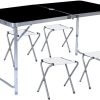 Camping Table 120cm Black With 4 Chair