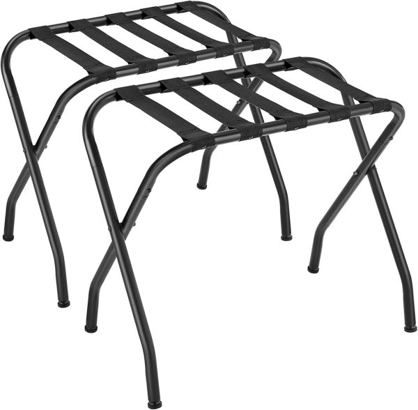 Steel Folding Luggage Rack Pack of 2 Black