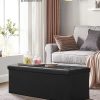 109cm Folding Storage Ottoman Bench Black LSF701