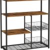 4 Tier Kitchen Storage Shelves with 6 S-Hooks