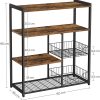 4 Tier Kitchen Storage Shelves with 6 S-Hooks