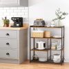 4 Tier Kitchen Storage Shelves with 6 S-Hooks