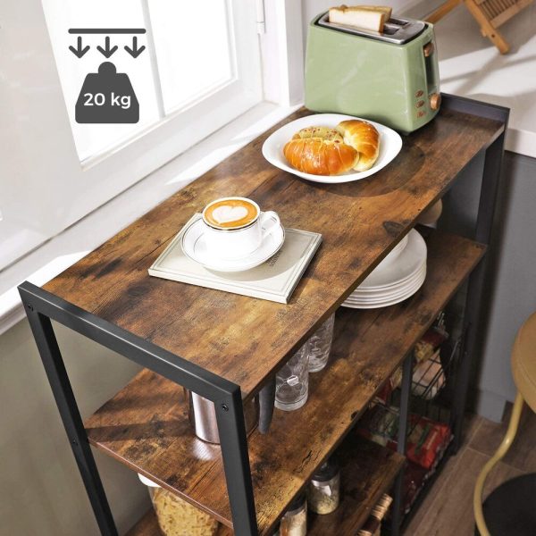 4 Tier Kitchen Storage Shelves with 6 S-Hooks