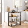 4 Tier Kitchen Storage Shelves with 6 S-Hooks