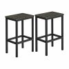 Set of 2 Kitchen Bar Chairs Charcoal Gray