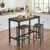 Set of 2 Kitchen Bar Chairs Charcoal Gray