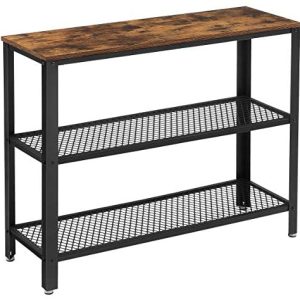 Console Table with 2 Mesh Shelves