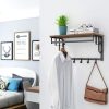 Coat Rack Wall-Mounted Rustic Brown and Black LCR12BX