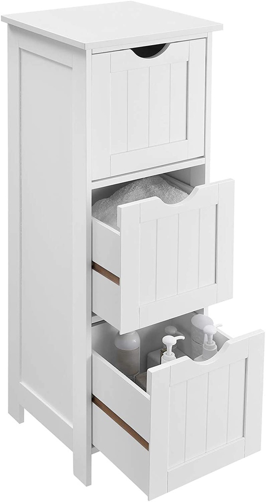 Floor Cabinet with 3 Drawers White