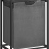 Laundry Hamper with Shelf and Pull-Out Bag 65L Black and Gray