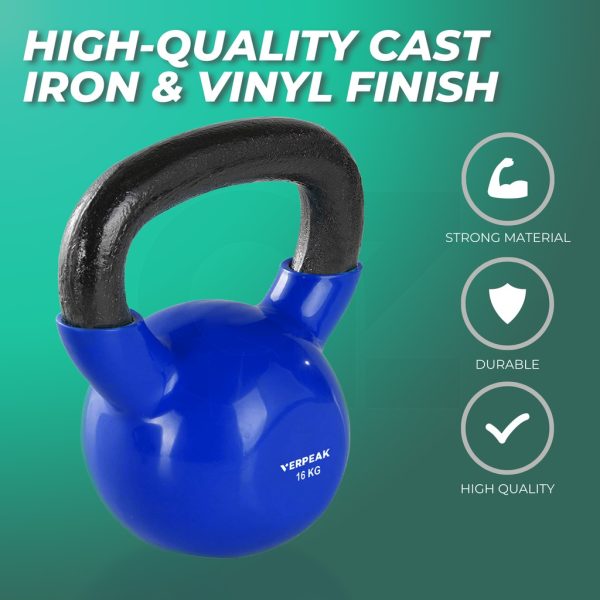 Vinyl Kettlebell 16 KG (Blue)