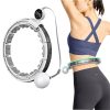 Smart Weighted Hula Hoop with LED Counter Display and 16 Detachable Knots (White and Black)