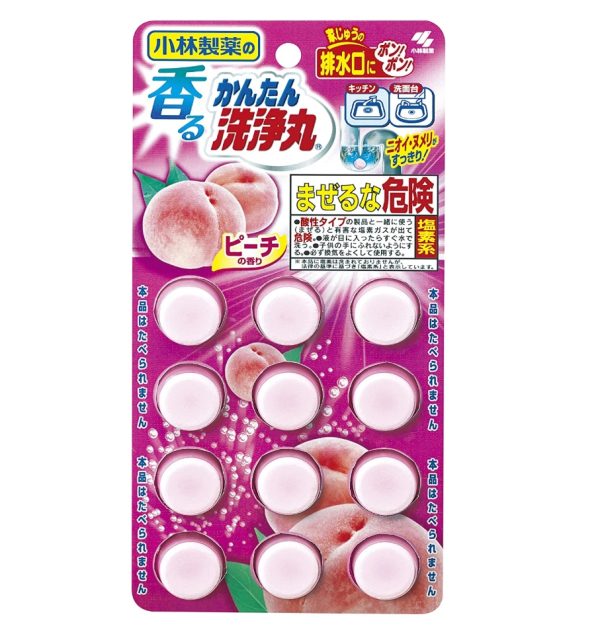 [6-PACK] Japan Drain Cleaning Tablet 12tablets Peach Scent