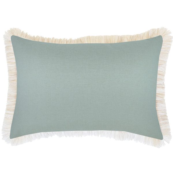 Cushion Cover-Coastal Fringe Natural-Seafoam – 35×50 cm