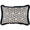 Cushion Cover-Coastal Fringe Black-Milan Black – 35×50 cm