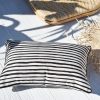 Cushion Cover-With Black Piping-Paint Stripes – 35×50 cm