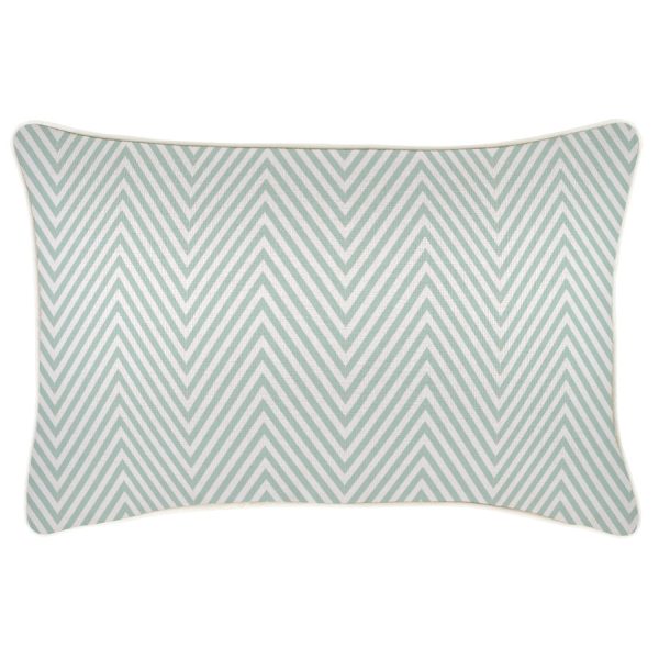 Cushion Cover-With Piping-Zig Zag Pale Mint – 35×50 cm