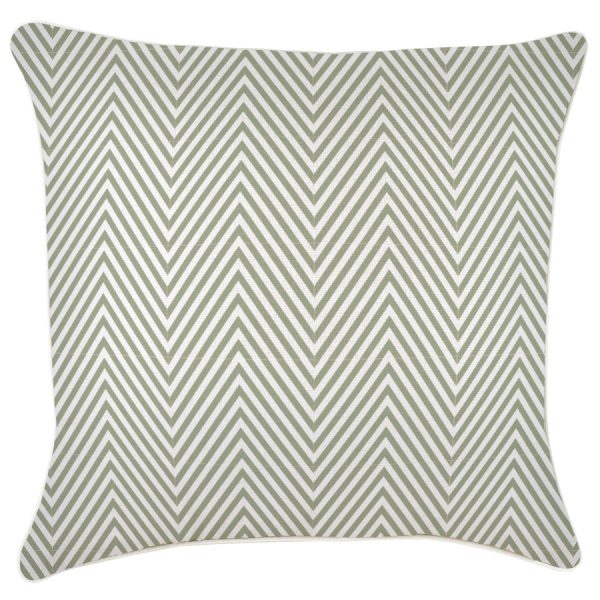 Cushion Cover-With Piping-Zig Zag Sage – 60×60 cm