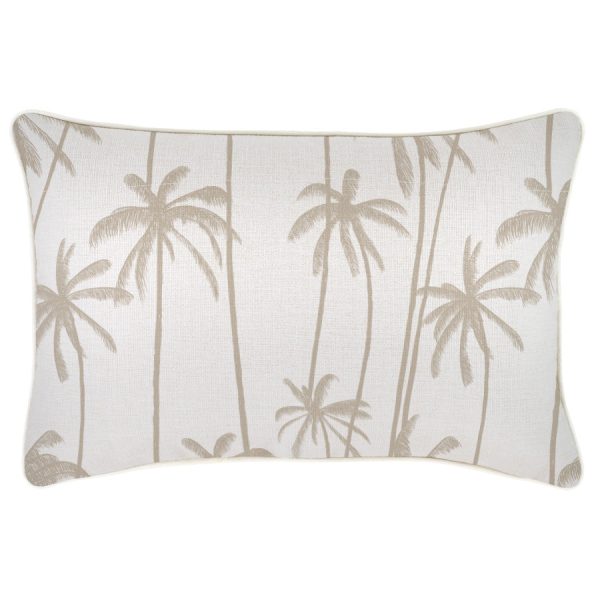 Cushion Cover-With Piping-Tall-Palms-Beige – 35×50 cm