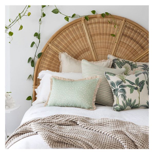 Cushion Cover-Coastal Fringe-Lunar Pale Mint – 35×50 cm