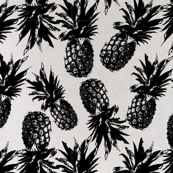 Cushion Cover-Coastal Fringe Black-Pineapples Black – 35×50 cm