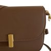 Cross Body Handbag – Gold Clip Brown