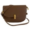 Cross Body Handbag – Gold Clip Brown