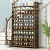 Tower Bamboo Wooden Shoe Rack Corner Shelf Stand Storage Organizer – 6 Tier