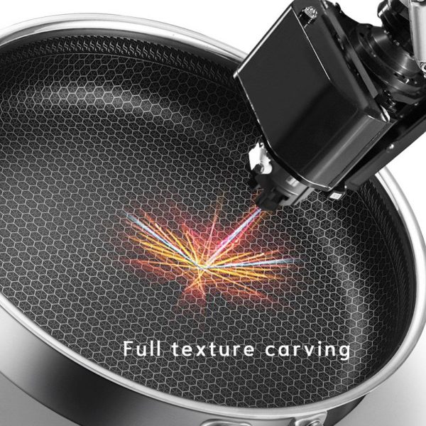 304 Stainless Steel Frying Pan Non-Stick Cooking Frypan Cookware Honeycomb Double Sided without lid – 28 cm