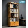 Bamboo Bookshelf Storage Rack Shelf Stand Bookcase Holder Display Drawers