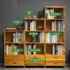 Bamboo Bookshelf Storage Rack Shelf Stand Bookcase Holder Display Drawers